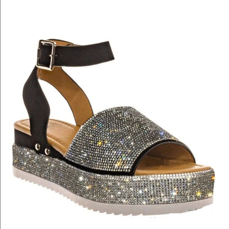 GLITTER SANDALEN MET HAK