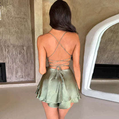 Emma - Backless Satijnen Jurk