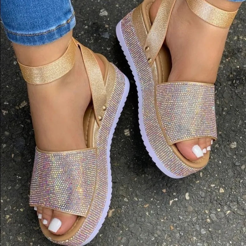 GLITTER SANDALEN MET HAK